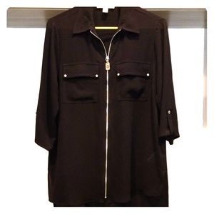 Michael Kors zip front blouse